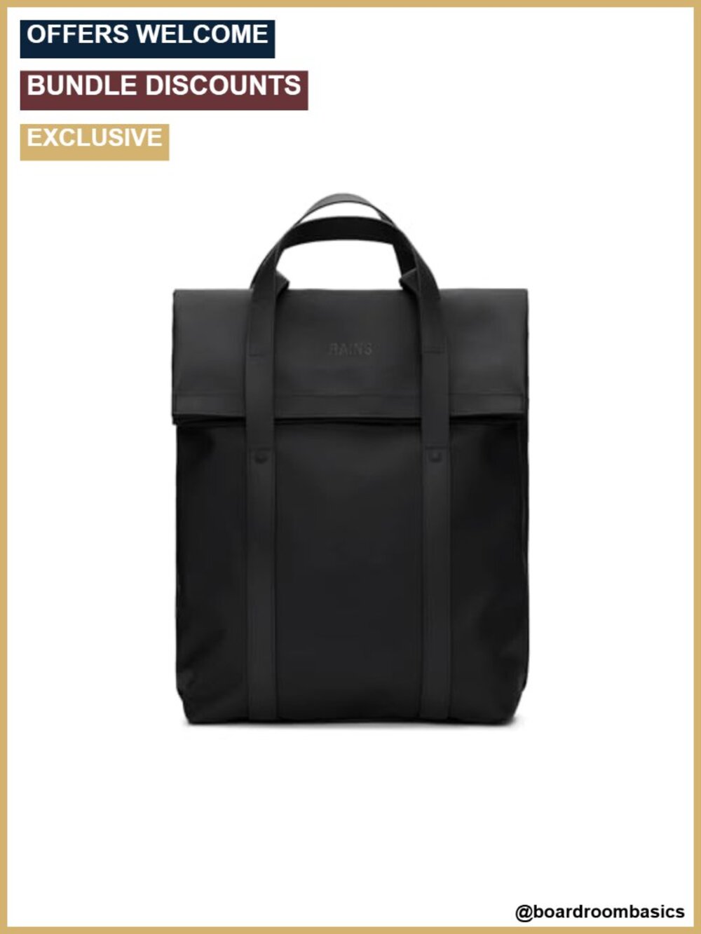 Waterproof Convertible 2-Way Laptop Backpack Tote 15L